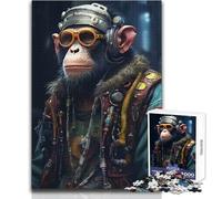 Puzzle da 1000 pezzi Punk Chimp per adolescenti, gioco di pensiero logico interattivo, ideale come regalo per occasioni memorabili, dimensioni 38x52cm