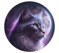 Puzzle da 1000 pezzi "Purple Moon Cat" in cartone, idea regalo per adulti, gioco rompicapo impegnativo (dimensioni 67,5x67,5 cm)