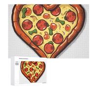 Puzzle da 1000 pezzi, puzzle a forma di cuore con pizza, puzzle personalizzato, in legno, per adulti, foto puzzle arte da appendere alla parete, decorazione per compleanno, matrimonio, San Valentino