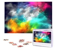 Puzzle da 1000 pezzi, puzzle a nuvole colorate per adulti impegnativi puzzle con immagine personalizzata puzzle in legno 75 x 50 cm
