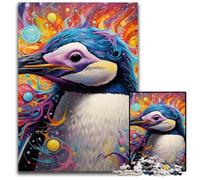 Puzzle da 1000 pezzi, puzzle colorati a forma di pinguino per adulti, relax e sfida, decorazioni per la casa colorate, amici, 50x75CM/19,68x29,52 pollici