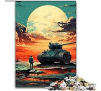 Puzzle da 1000 pezzi, puzzle colorati con carro armato d'arte per adulti, dimensioni 50x75cm, per adolescenti e famiglie, decorazioni fai da te perfette e sfide stimolanti.