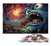 Puzzle da 1000 pezzi puzzle colorati con mostri al neon per bambini puzzle di carta regali di Natale 1000 pezzi (38x26 cm)
