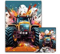 Puzzle da 1000 pezzi, puzzle colorati di trattori per adulti, relax e sfida, decorazioni per la casa colorate, amici, 50x75CM/19,68x29,52 pollici