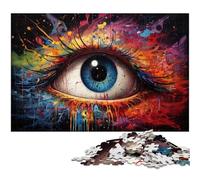 Puzzle da 1000 pezzi puzzle colorati fantasy con occhi puzzle in legno per adulti per gli amanti dell'estate 1000 pezzi (75x50 cm)