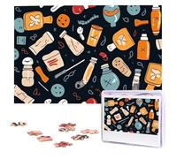 Puzzle da 1000 pezzi - Puzzle con motivo medicina dei cartoni animati per adulti impegnativi puzzle con immagine personalizzata puzzle in legno 75 x 50 cm