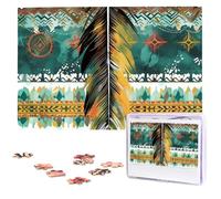 Puzzle da 1000 pezzi, puzzle con piume bohémien per adulti, puzzle impegnativo con immagini personalizzate, puzzle in legno 75 x 50 cm