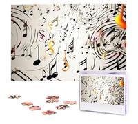 Puzzle da 1000 pezzi - Puzzle con stampa di note musicali per adulti impegnativi puzzle con immagine personalizzata puzzle in legno 75 x 50 cm