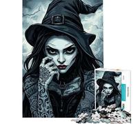 Puzzle da 1000 pezzi - Puzzle della strega gotica da 1000 pezzi decorazione per la casa giocattolo difficile ideale come regalo (38x26cm)