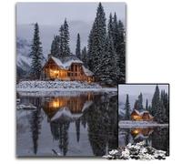 Puzzle da 1000 pezzi puzzle di carta con baita invernale attività per famiglie rompicapo decorazioni per la casa regalo per le vacanze 1000 pezzi (38x26 cm)