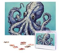 Puzzle da 1000 pezzi - Puzzle di design a forma di polpo per adulti impegnativi puzzle con immagine personalizzata puzzle in legno 75 x 50 cm
