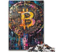Puzzle da 1000 pezzi, puzzle di graffiti e Bitcoin per adulti, antistress, per ammazzare il tempo in casa, per migliorare l'amore tra coppie (50x75cm)