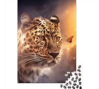Puzzle da 1000 pezzi, puzzle di leopardo e farfalla per adulti, puzzle di carta, gioco educativo per adulti, 1000 pezzi (38x26 cm)