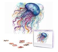 Puzzle da 1000 pezzi, puzzle di meduse ad acquerello per adulti impegnativo puzzle con immagine personalizzata puzzle in legno 75 x 50 cm