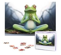 Puzzle da 1000 pezzi - Puzzle divertente a forma di rana yoga per adulti impegnativo puzzle con immagine personalizzata puzzle in legno 75 x 50 cm