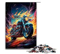 Puzzle da 1000 pezzi puzzle fantasy psichedelici colorati a tema motocicletta per adulti gioco di puzzle in legno per famiglie (dimensioni 75x50 cm)