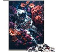 Puzzle da 1000 pezzi, puzzle floreali con astronauti, gioco educativo e divertente da interno per la decorazione della casa, dimensioni 50X75cm