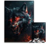 Puzzle da 1000 pezzi puzzle impegnativi con lupo nero selvaggio e malvagio perfetti per il divertimento in famiglia giochi per feste bomboniere per feste di compleanno 1000 pezzi (38x26 cm)