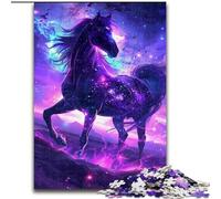 Puzzle da 1000 pezzi, puzzle in cartone con cavallo viola da sogno, dimensioni 38x26cm, gioco interattivo per famiglie, decorazione fai da te per la casa, regalo rompicapo
