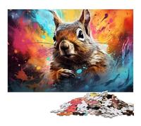 Puzzle da 1000 pezzi, puzzle in cartone con scoiattolo colorato, per adulti, regalo perfetto per familiari e amici, adatto dai 14 anni in su, 26X38CM / 10,23x14,96 pollici.