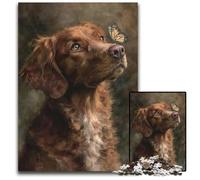 Puzzle da 1000 pezzi, puzzle in legno con cane felice, decorazione fai da te, sfida per il cervello, per adulti, famiglia, regalo di Natale 50X75CM