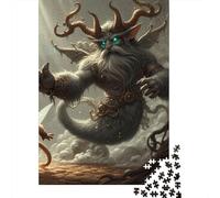 Puzzle da 1000 pezzi, puzzle in legno con favoloso incontro, giocattoli educativi, regali di Natale, 1000 pezzi (75x50 cm)