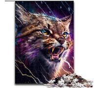 Puzzle da 1000 pezzi "Puzzle in legno Spirited Cougar" per adulti, dimensioni 50x75cm, perfetto per riunioni di famiglia, compleanni, vacanze