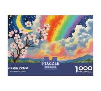 Puzzle Da 1000 Pezzi, Puzzle Per Adulti Apricot Blossom (38x26cm/1000pcs), Un Puzzle Impegnativo, Per Tutta La Famiglia, Regali Per Donne, Regali Per Uomini, Tema: Rainbow Cloud