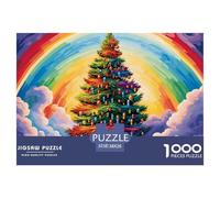 Puzzle Da 1000 Pezzi, Puzzle Per Adulti, Christmas Trees Rainbow Un Puzzle Impegnativo, Per Tutta La Famiglia, Regali Per Donne, Regali Per Uomini, Tema: Rainbow 38x26cm/1000pcs
