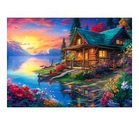 Puzzle da 1000 pezzi, puzzle per adulti, un gioco impegnativo, puzzle per tutta la famiglia, regali per donne, regali per Mnner, tema: Lakeside Chalet