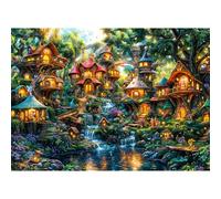 Puzzle da 1000 pezzi, puzzle per adulti, un puzzle impegnativo, per tutta la famiglia, regali per donne, regali per uomini, tema: piccolo villaggio di elfi