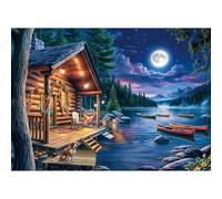 Puzzle da 1000 pezzi, puzzle per adulti, un puzzle impegnativo, per tutta la famiglia, regali per donne, regali per uomini, tema: luce di luna sul fiume
