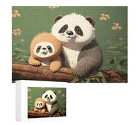 Puzzle da 1000 pezzi Puzzle personalizzati per adulti Carino Panda e Bradipo Puzzle personalizzati da foto Puzzle in legno Classico per Famiglia Matrimonio Compleanno San Valentino G