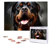 Puzzle da 1000 pezzi Puzzle personalizzato per adulti Cool Rottweiler Dog Art Picture Puzzle personalizzato da foto Puzzle in legno classico per regali di compleanno di nozze in famiglia
