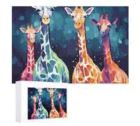 Puzzle da 1000 pezzi Puzzle personalizzato per adulti Giraffa colorata Fan Amanti Puzzle personalizzati da foto Puzzle in legno Classico per Famiglia Matrimonio Compleanno San Valentino