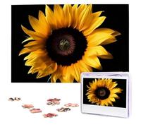 Puzzle da 1000 pezzi Puzzle personalizzato per adulti Girasole su sfondo nero Foto Puzzle personalizzati da foto Puzzle in legno Classico Puzzle per famiglia Matrimonio Regali di compleanno