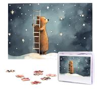 Puzzle da 1000 pezzi Puzzle personalizzato per adulti Orso Costruire una scala Puzzle con immagini Puzzle personalizzati da foto Puzzle in legno Classico puzzle per regali di compleanno di nozze in