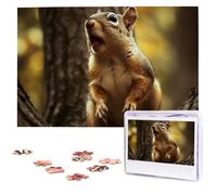 Puzzle da 1000 pezzi Puzzle personalizzato per adulti Scoiattolo si attacca alla lingua Puzzle con immagine puzzle personalizzati da foto Puzzle in legno classico per regali di compleanno di nozze in