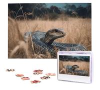 Puzzle da 1000 pezzi Puzzle personalizzato per adulti serpente in attesa di preda Puzzle personalizzato da foto Puzzle in legno classico per regali di compleanno di nozze in famiglia