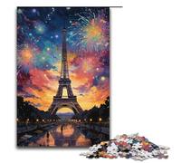 Puzzle da 1000 pezzi puzzle psichedelici colorati della Torre Eiffel per adulti giochi di puzzle in legno per famiglie 1000 pezzi (38x26 cm)