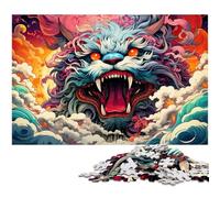 Puzzle da 1000 pezzi puzzle psichedelici colorati di fantasia giapponese per adulti puzzle in legno per gli amanti dell'estate 1000 pezzi (75x50 cm)