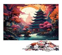 Puzzle da 1000 pezzi puzzle psichedelici colorati nei santuari giapponesi puzzle per adulti giocattolo di carta decorazione da parete 1000 pezzi (38x26 cm)
