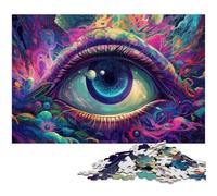 Puzzle da 1000 pezzi puzzle psichedelico del terzo occhio per adulti puzzle in legno gioco impegnativo (dimensioni 75x50 cm)