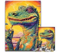 Puzzle da 1000 pezzi, puzzle psichedelico in cartone con coccodrillo del Nilo, per adulti, per serate di gioco in famiglia, fai da te, opera d'arte decorativa 26X38CM/10,23x14,96 pollici