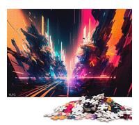 Puzzle da 1000 pezzi, puzzle quadrati astratti digitali per adulti e puzzle in legno, giocattoli per la decorazione della casa, 1000 pezzi (75x50 cm)