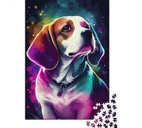Puzzle da 1000 pezzi, puzzle quadrati creativi colorati con cane Beagle per adulti e puzzle di carta, gioco impegnativo 38x26 cm/1000 pezzi