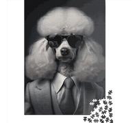 Puzzle da 1000 pezzi, puzzle quadrati della mafia del barboncino per adulti e puzzle di carta, giocattoli per la decorazione della casa, 38x26 cm/1000 pezzi