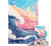 Puzzle da 1000 pezzi Quadro gigante con onda Puzzle per adulti antistress stimolante per l'analisi e la logica ideale come regalo per tutta la famiglia (Dimensioni 50x75cm)