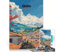 Puzzle da 1000 pezzi Quito,Ecuador - Poster di viaggio - Taglio preciso - Gioco stimolante per la mente - Relax - Decorazione natalizia (50x75cm)