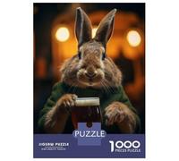Puzzle Da 1000 Pezzi Rabbit Drinking Beer Pint Puzzle Per Adulti Gioco Rompicapo Ma Divertente E Umoristico Offerta Regalo Per Tutta La Famiglia 38x26cm/1000pcs